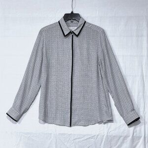 LOFT Women’s White and Black Blouse